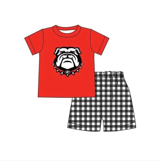 Baby Boys Football Team  Bulldog Shorts Outfit  3 MOQ