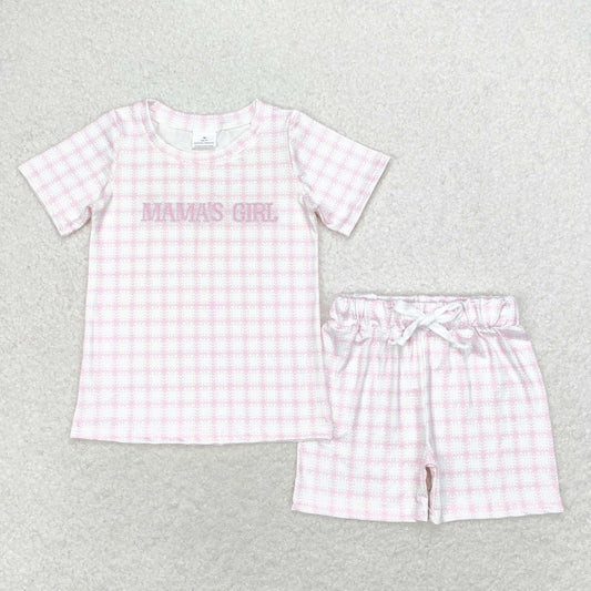 Mama's Girls Pink Gingham Shorts Set