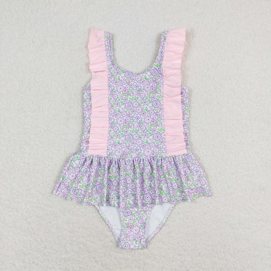 S0331 Baby Girls Rustic Floral One-piece SwimSuit