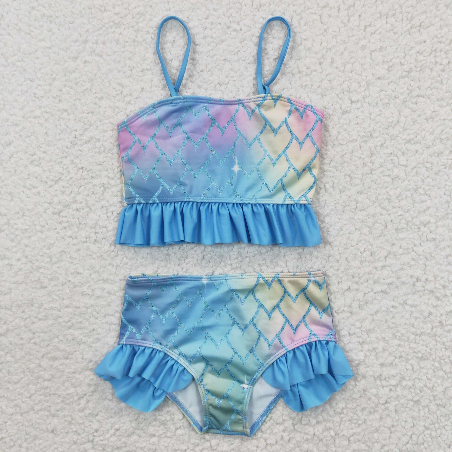 S0061 Girls Scale Print Swimsuit