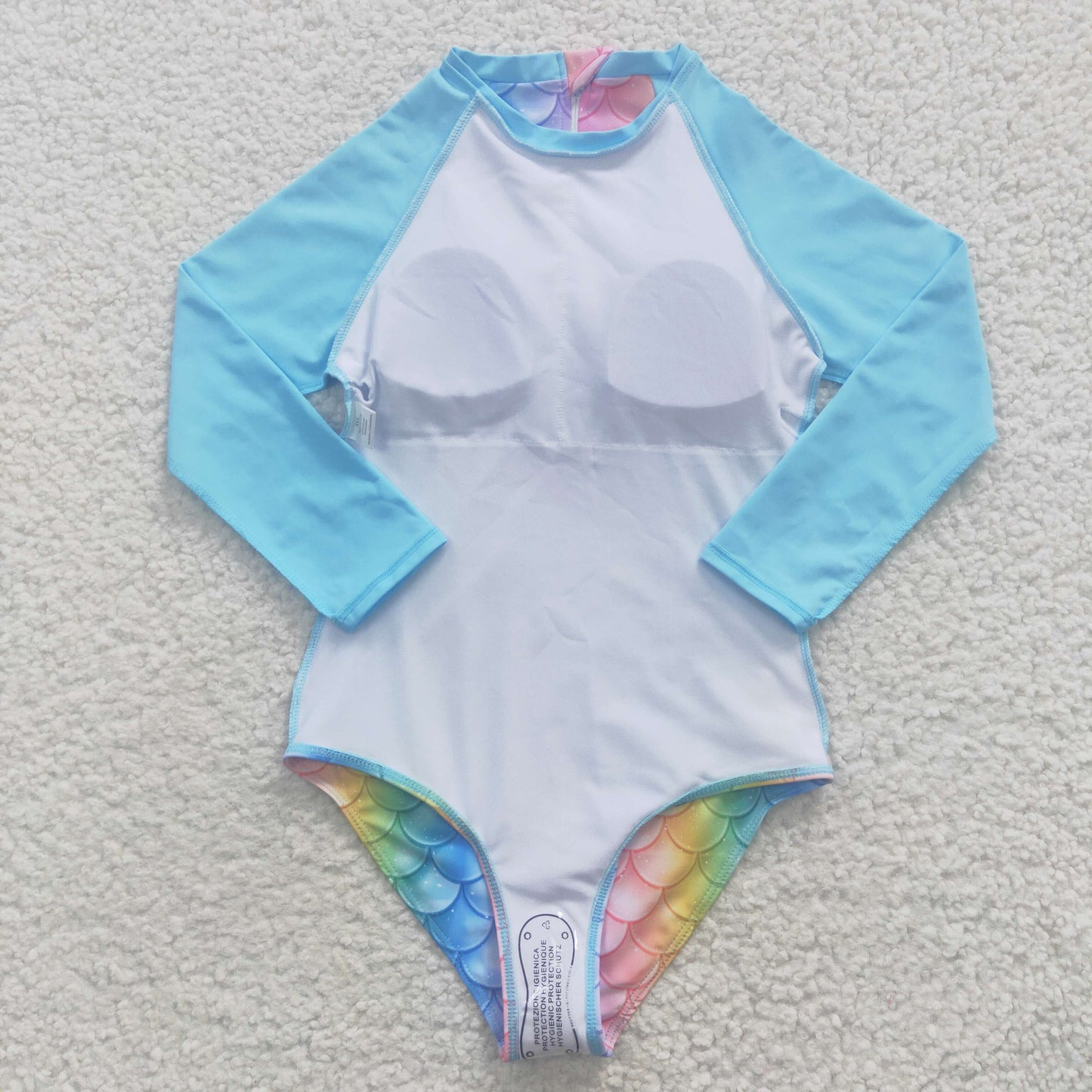 S0075 Girls Colorful Scale One-piece Swimsuit