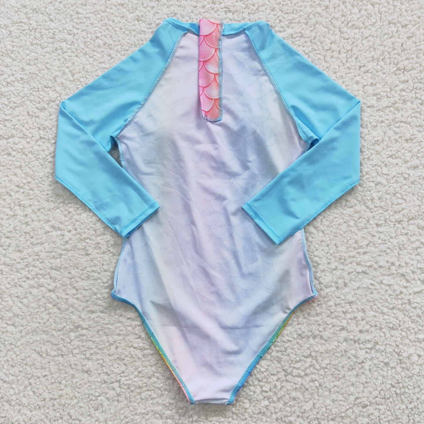 S0075 Girls Colorful Scale One-piece Swimsuit
