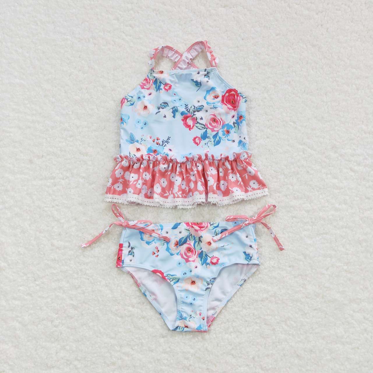 Baby Girls Flower Summer two pieces swimsuits