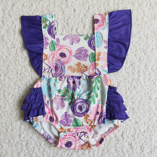 B3-27 Baby Girls Floral Bubble