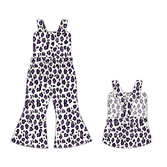 SR1932 Baby Girls Purple Leopard Jumpsuit Preorder