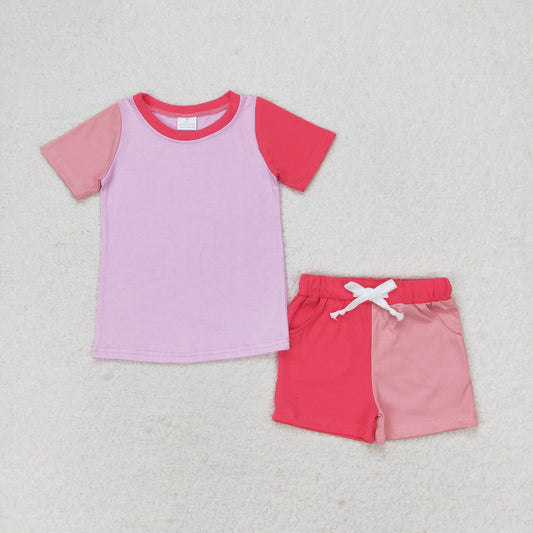 Summer Baby Girls  Cotton Pink & Hot Pink Shorts Set