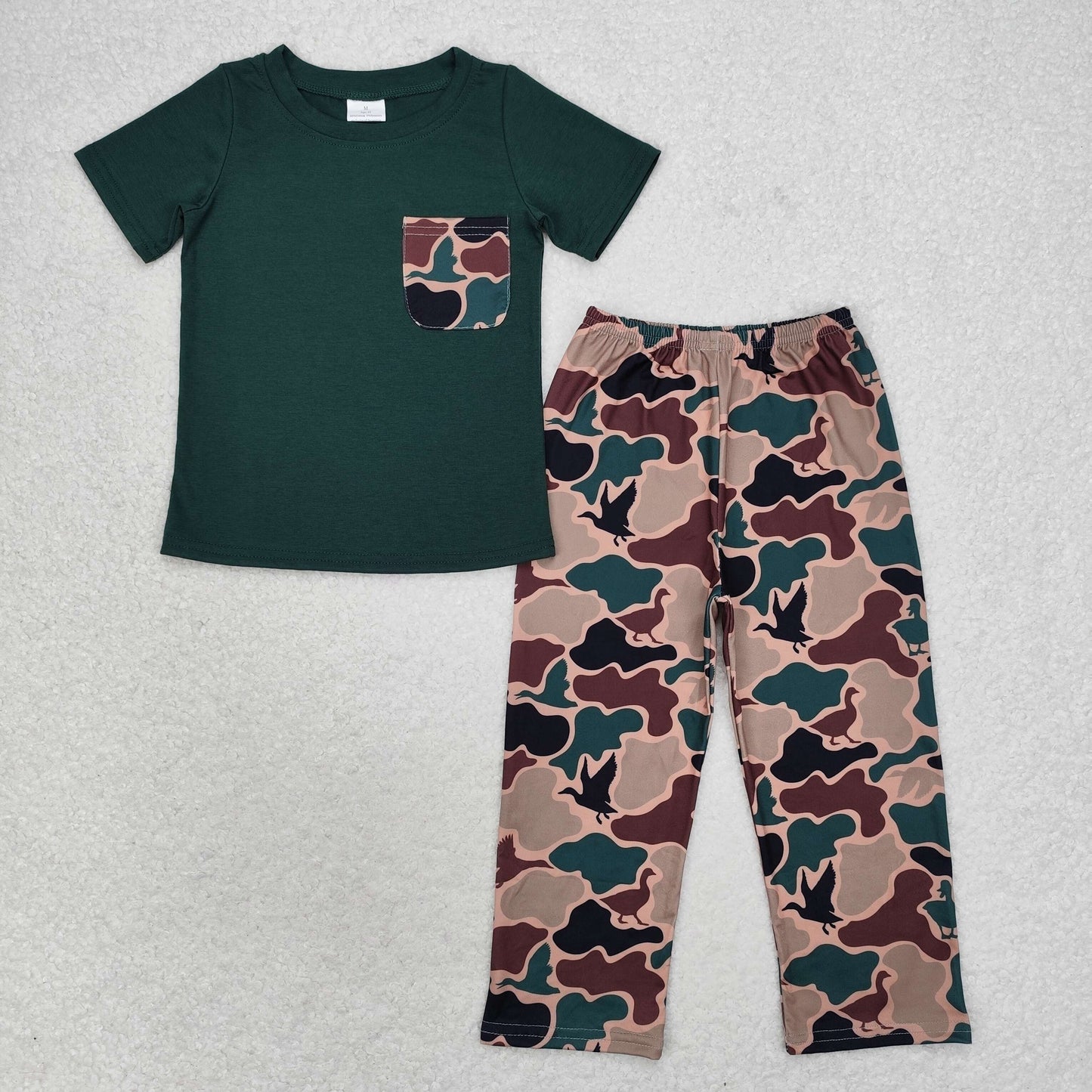 Baby Boys Blue Top Matching Camo Pants Outfit