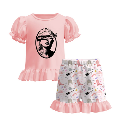 Baby Girls Pink Singer Tour Top Shirt Boots Shorts Summer Clothes Sets Preorder 3 MOQ