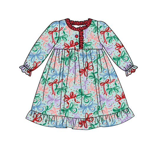 Baby Girls Christmas Bow Dress Pre-order 3 MOQ