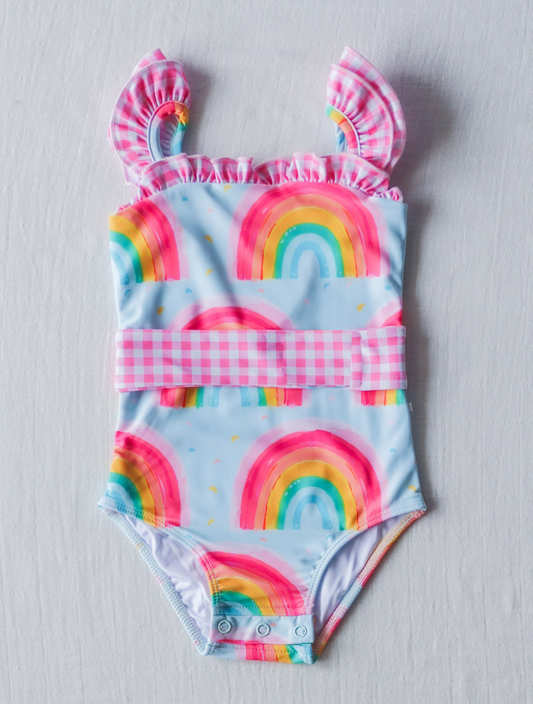 Baby Girls Rainbow One-piece Swimsuit  NO MOQ , Dealine Time : March 19th