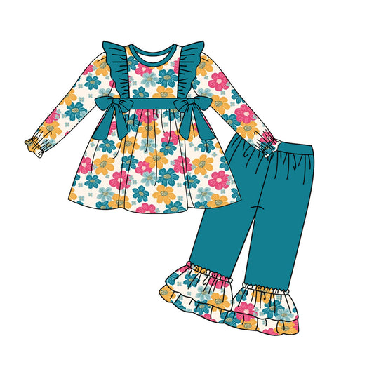 Baby Girls Fall Floral Long Sleeve Top Set Preorder 3 MOQ