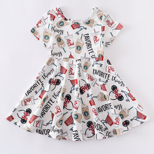Baby Girls Cartoon Mouse Short Sleeve Dress Preorder 3 MOQ