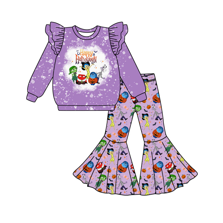 Baby Girls Cartoon Long Sleeve Top Bell Bottom Pants Set Preorder 3 MOQ