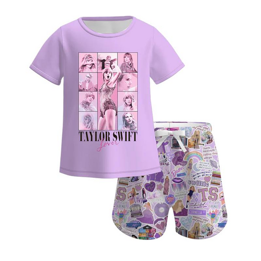 Baby Girls  Taylor Swift Purple Shorts Set Pre-order 3 MOQ