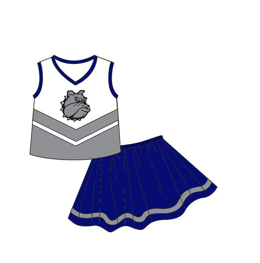 BULLDOGS baby girl clothes team in a cheer outfit summer sets 3 MOQ