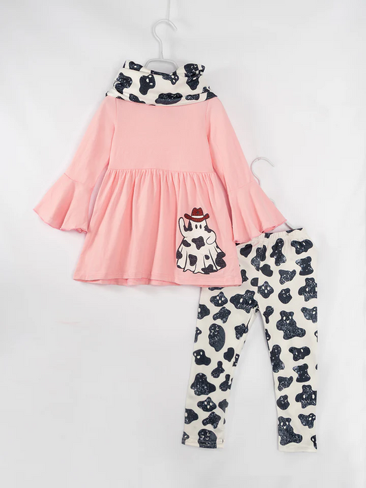 Baby Girls Western Cow Ghost Pants Set Preorder 3 MOQ
