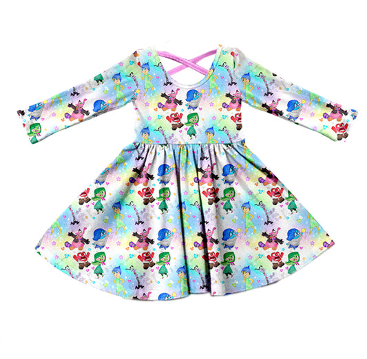 Baby Girls Cartoon Long Sleeve Dress Preorder 3 MOQ