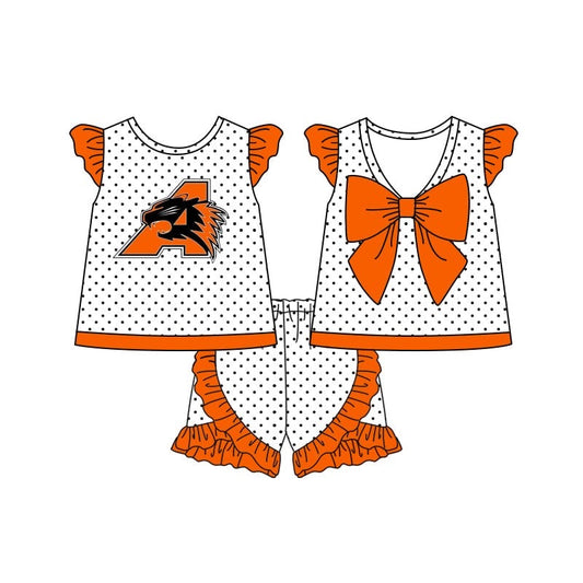 A Football Team Baby Girls Orange Shorts Set Pre-order 3 MOQ