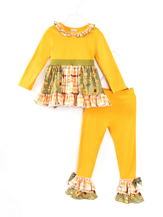 Baby Girls Fall Design Ruffle Pants Set Preorder 3 MOQ